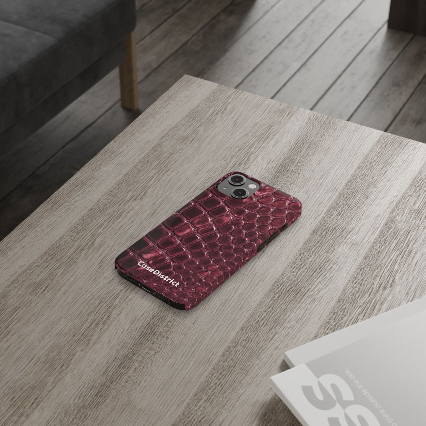 Burgundy Croc