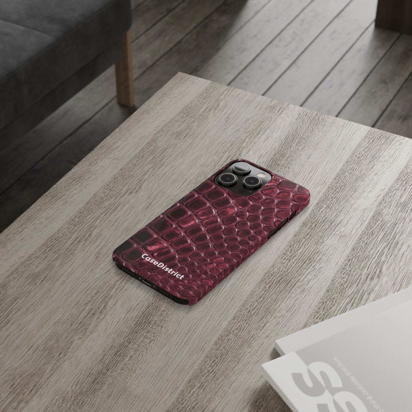 Burgundy Croc