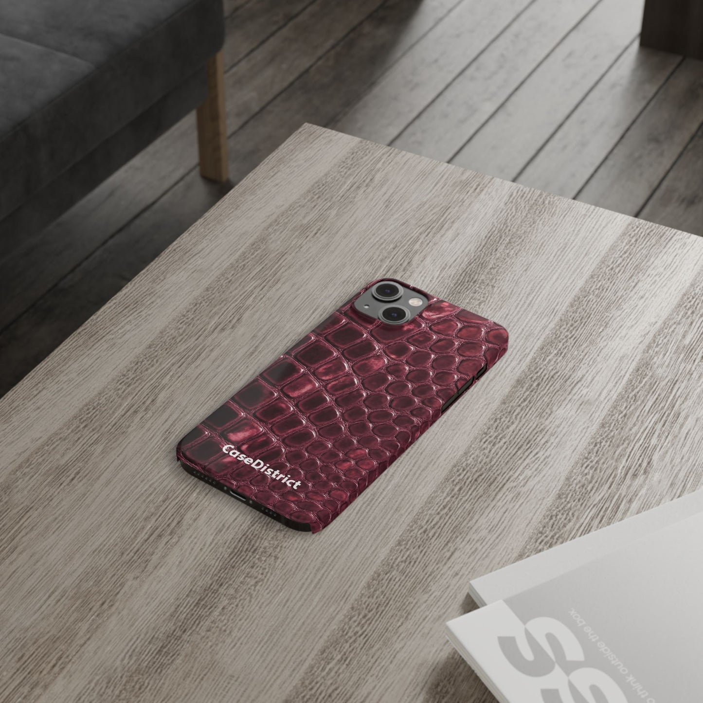 Burgundy Croc