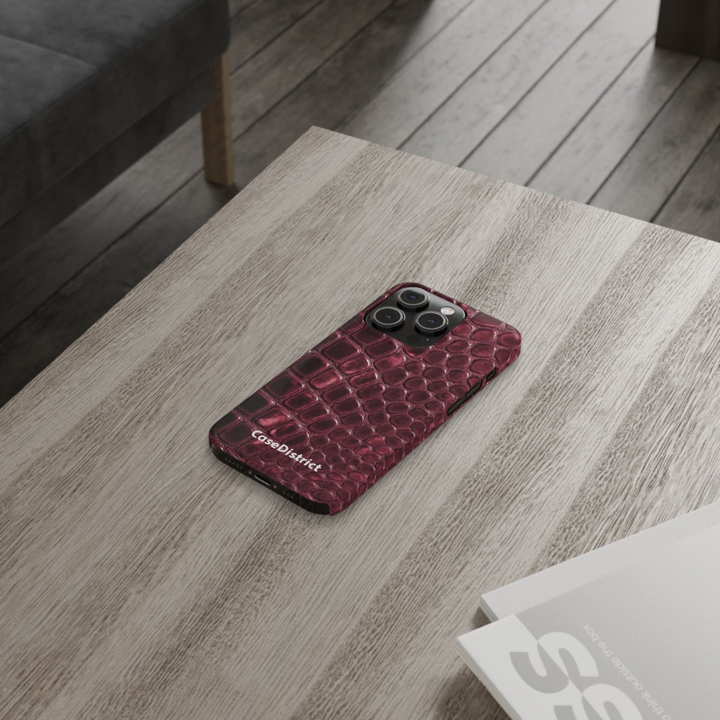 Burgundy Croc